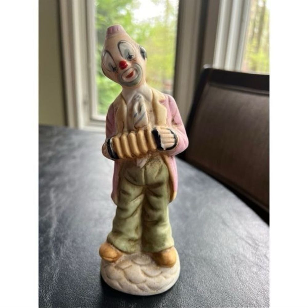 Clown Playing Accordion Figurine